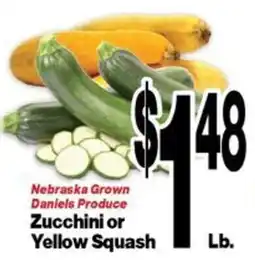 Super Saver Nebraska Grown Daniels Produce Zucchini or Yellow Squash offer