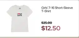 Macy's Levi's girls' short-sleeve t-shirt offer