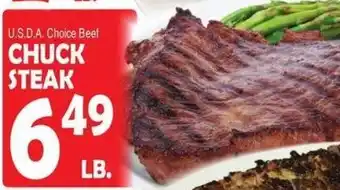 Bravo Supermarkets U.S.D.A. Choice Beef Chuck Steak offer