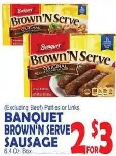 Bravo Supermarkets Banquet brown'n serve sausage offer