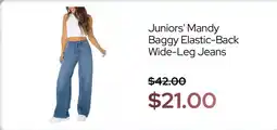Macy's Juniors' Mandy Baggy Elastic-Back Wide-Leg Jeans offer