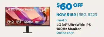 LG 34" UltraWide IPS 100Hz Monitor