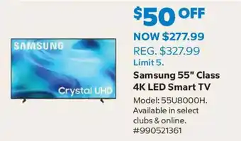 Samsung 55" Class 4K LED Smart TV