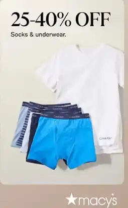Macy's Calvin Klein socks & underwear offer