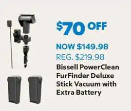 Sam's Club Bissell PowerClean FurFinder Deluxe Stick Vacuum with Extra Battery offer