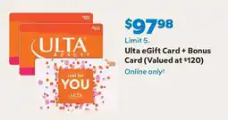 Sam's Club Ulta eGift Card + Bonus Card offer