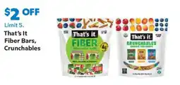 Sam's Club That's It Fiber Bars, Crunchables offer