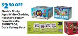 Sam's Club Pirate's Booty Aged White Cheddar, Hershey's Family Favorites Mix, SKINNYPOP, Dot's Variety Pack offer