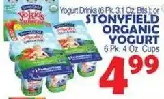 Bravo Supermarkets Stonyfield Organic Yogurt offer