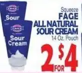 Bravo Supermarkets Squeeze Face all natural sour cream offer