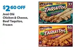 Sam's Club Jose Ole Chicken & Cheese, Beef Taquitos, Frozen offer