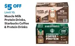 Sam's Club Muscle Milk Protein Drinks, Starbucks Coffee & Protein Drinks offer