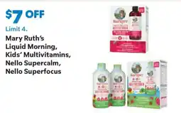 Sam's Club Mary Ruth's Liquid Morning, Kids' Multivitamins, Nello Supercalm, Nello Superfocus offer