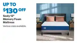 Sam's Club Sealy 12" Memory Foam Mattress offer