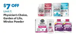 Sam's Club Physician's Choice, Garden of Life, Miralax Powder offer