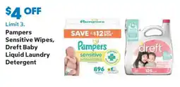 Sam's Club Pampers Sensitive Wipes, Dreft Baby Liquid Laundry Detergent offer