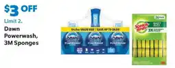 Sam's Club Dawn Powerwash, 3M Sponges offer