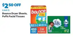 Sam's Club Bounce Dryer Sheets, Puffs Facial Tissues offer