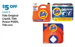 Sam's Club Tide Original Liquid, Tide Power PODS, Tide evo offer