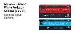Sam's Club Member's Mark white plastic forks or spoons offer