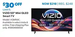 Sam's Club Vizio 50" Mini Qled Smart Tv offer