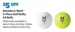 Sam's Club Member's Mark 3-Piece Golf Balls offer
