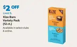 Sam's Club Kize Bars Variety Pack offer