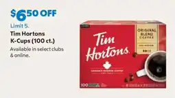 Sam's Club Tim Hortons K-Cups offer