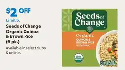 Sam's Club Seeds of Change Organic Quinoa & Brown Rice offer