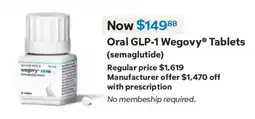 Sam's Club Oral GLP-1 Wegovy Tablets offer