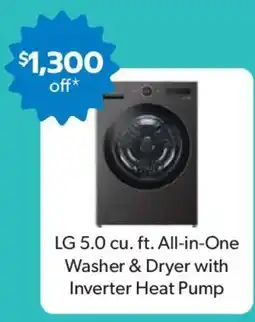 Sam's Club LG 5.0 cu. ft. All-in-One Washer & Dryer with Inverter Heat Pump offer