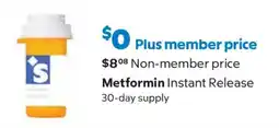 Sam's Club Metformin Instant Release offer