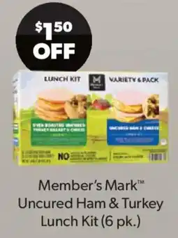 Sam's Club Member's Mark Uncured Ham & Turkey Lunch Kit offer