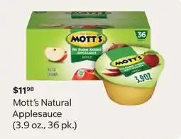 Sam's Club Mott's Natural Applesauce offer