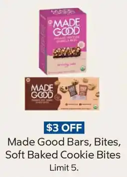 Sam's Club Made Good Bars, Bites, Soft Baked Cookie Bites offer