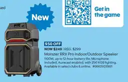 Sam's Club Monster RRX Pro Indoor/Outdoor Speaker offer