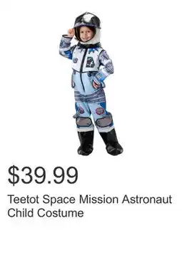 Costco Teetot Space Mission Astronaut Child Costume offer