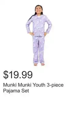 Costco Munki Munki Youth 3-piece Pajama Set offer