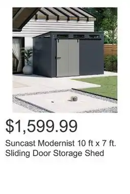 Costco Suncast Modernist 10 ft x 7 ft. Sliding Door Storage Shed offer