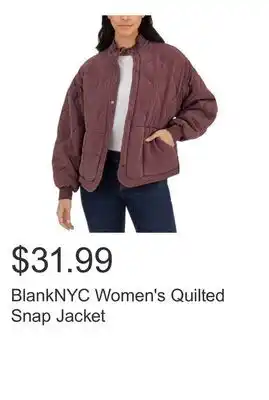 Costco BlankNYC Women's Quilted Snap Jacket offer