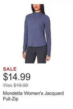 Costco Mondetta Women's Jacquard Full-Zip offer