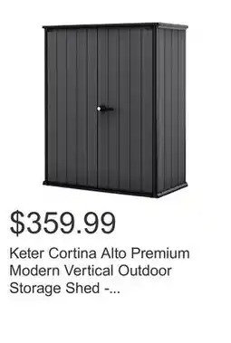 Costco Keter Cortina Alto Premium Modern Vertical Outdoor Storage Shed - 55 x 29 x 67 offer