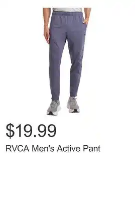 Costco RVCA Men's Active Pant offer