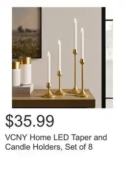 Costco VCNY Home LED Taper and Candle Holders, Set of 8 offer