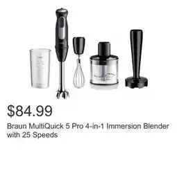 Costco Braun MultiQuick 5 Pro 4-in-1 Immersion Blender with 25 Speeds offer