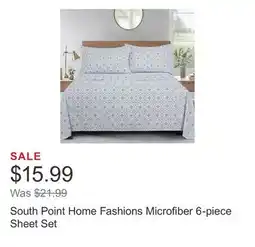 Costco South Point Home Fashions Microfiber 6-piece Sheet Set offer