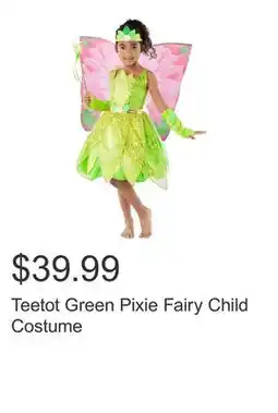 Costco Teetot Green Pixie Fairy Child Costume offer