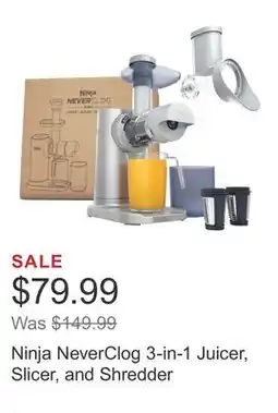 Costco Ninja NeverClog 3-in-1 Juicer, Slicer, and Shredder offer
