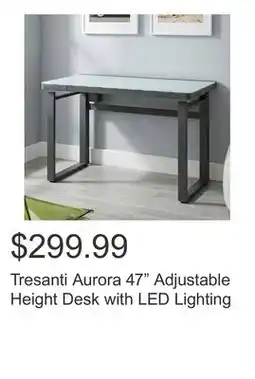 Costco Tresanti Aurora 47 Adjustable Height Desk with LED Lighting offer