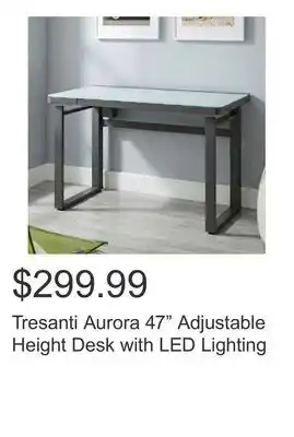 Costco Tresanti Aurora 47 Adjustable Height Desk with LED Lighting offer